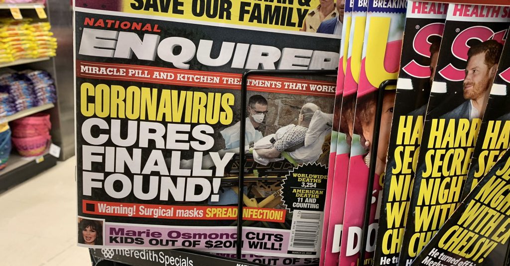 National ENQ National Enquirer Coronavirus Cure Found Newspaper