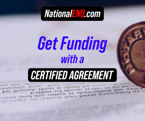 Getting Funding for Your Business Based on a Notary Certified Funding Agreement